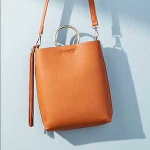 Anthropologie Faux Leather Morgan Tote Bag